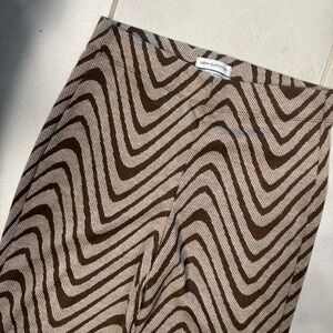 Urban Outfitters Brown 70s Zig Zag Knit Flare Pants Medium